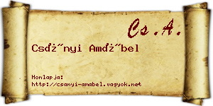 Csányi Amábel névjegykártya